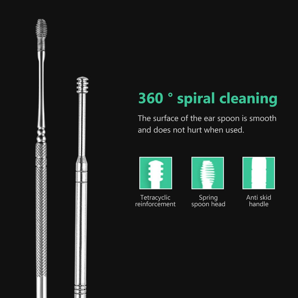 6Pcs Ear Pick Set Stainless Steel Earpick Ear Wax  Remover