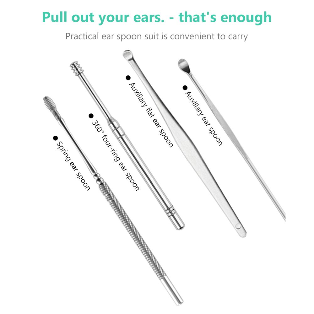 6Pcs Ear Pick Set Stainless Steel Earpick Ear Wax  Remover