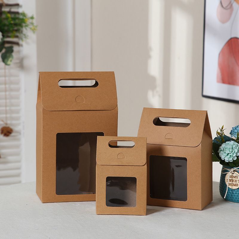 510pcs Hand-Held Kraft Paper Gift Boxes With Transparent