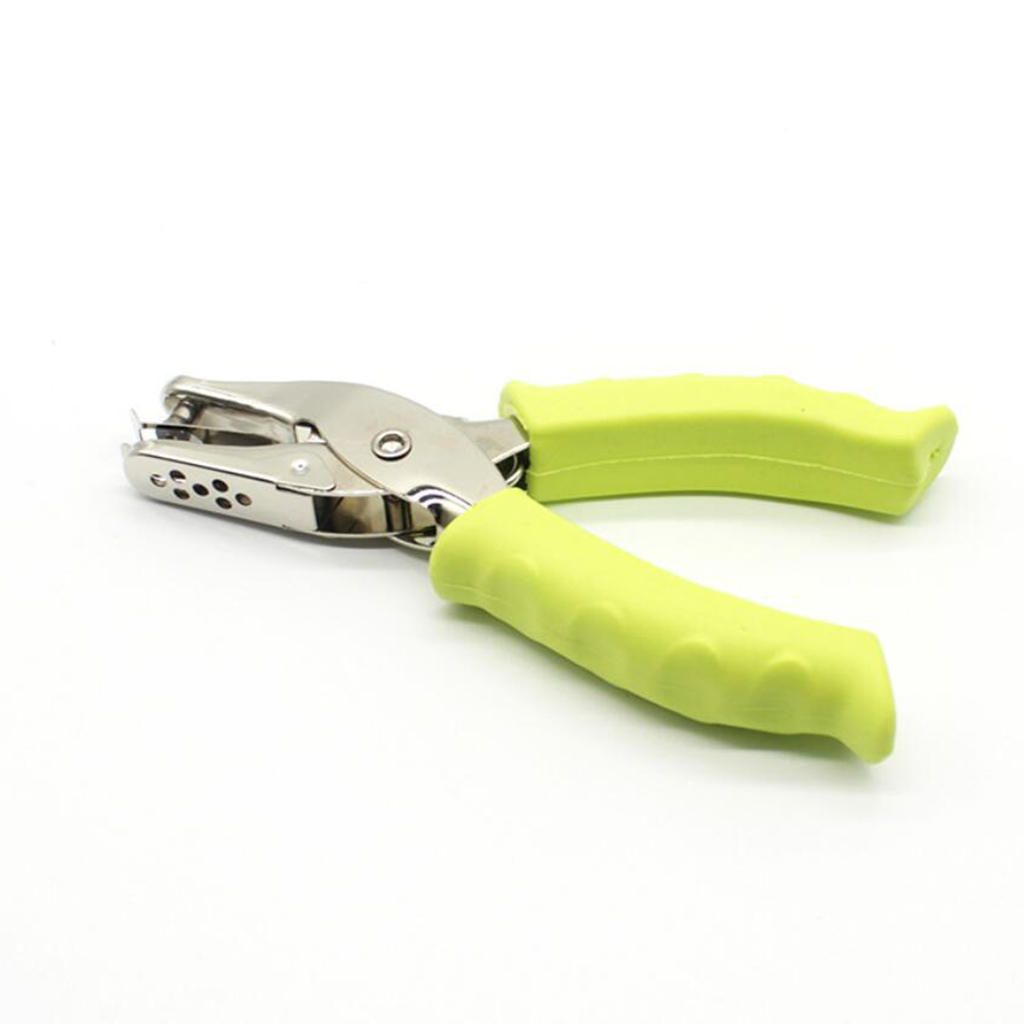 Single Hole Paper Punch Perforator Metal Hand Held Paper Green 6mm