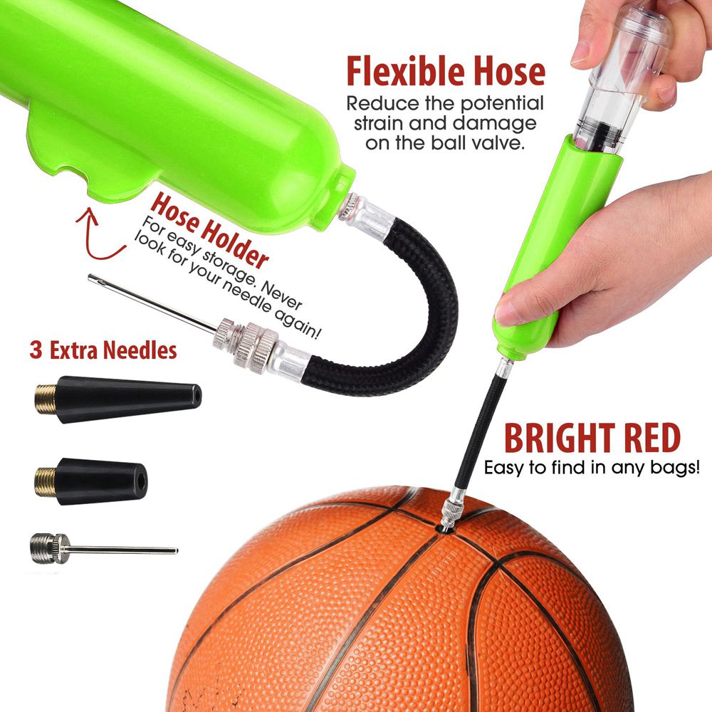 Mini Ball Air Pump Basketball Football Inflator Pump-Green