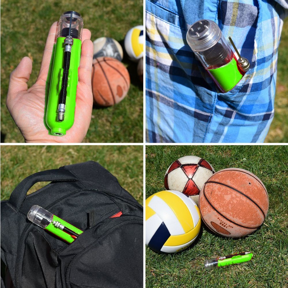 Mini Ball Air Pump Basketball Football Inflator Pump-Green