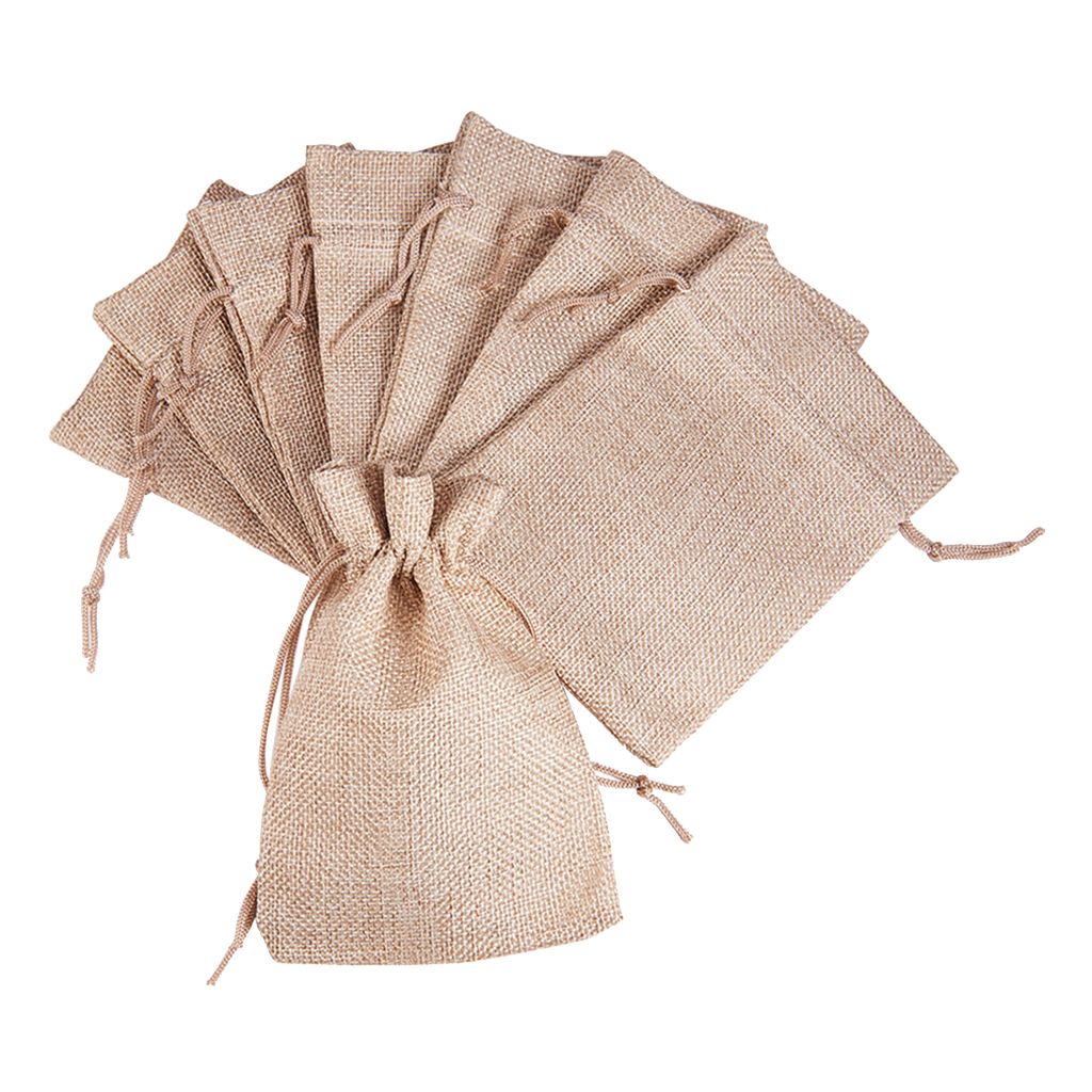 20Pcs High Quality Burlap Linen Gift Pouch Jewelry Holder Bags With