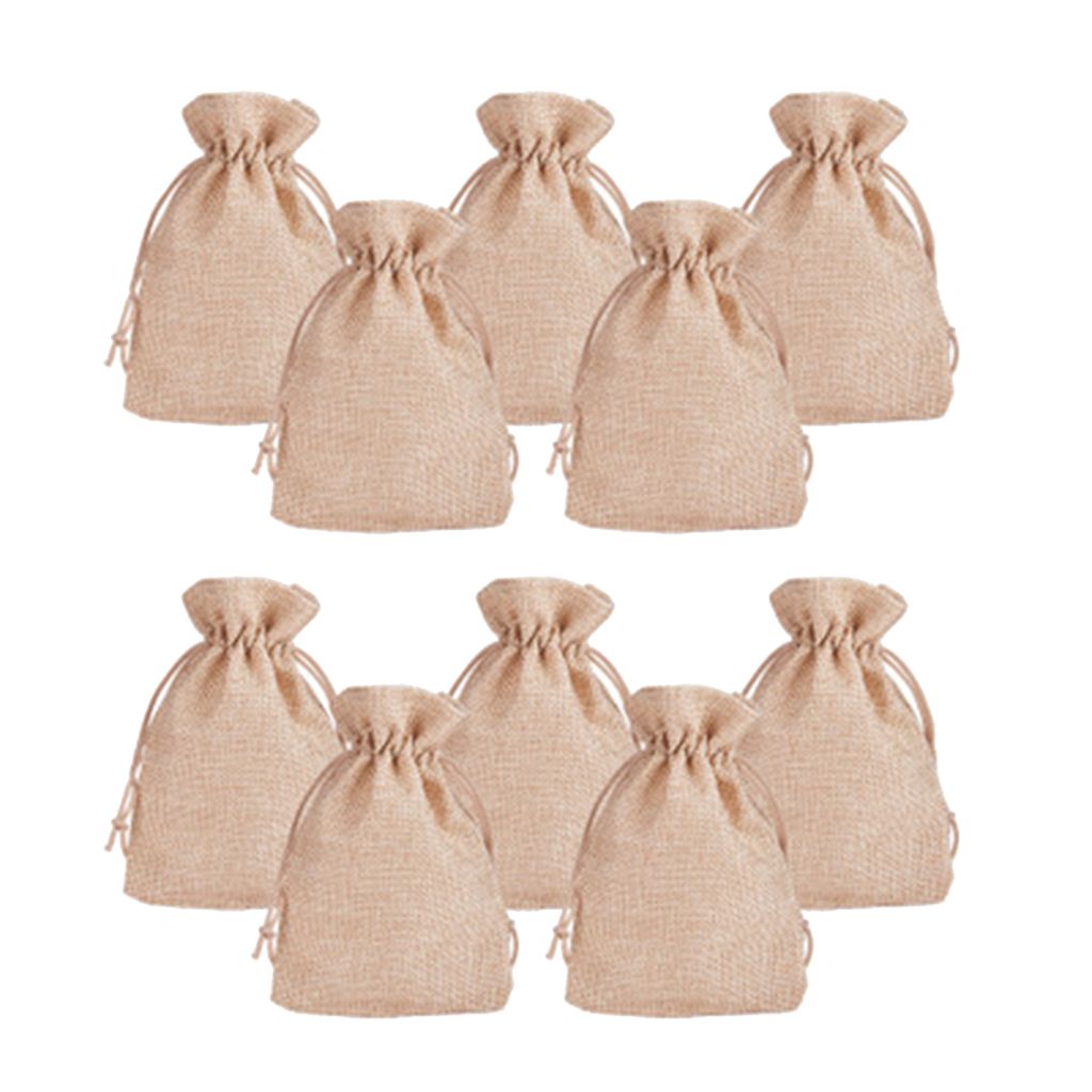 20Pcs High Quality Burlap Linen Gift Pouch Jewelry Holder Bags With