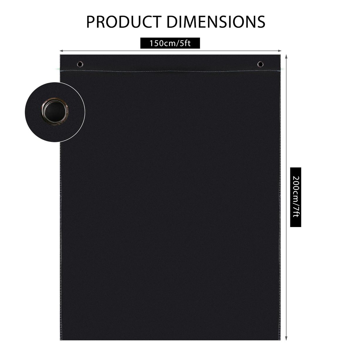 Andoer 1.5 * 2M/ 5 * 7ft Bi-Color Backdrop Washable Background Screen Polyester Cotton Material Hanging Loops Design with 4pcs Hooks for Video Photography Gaming Live Streaming, Black & White 2-in-1
