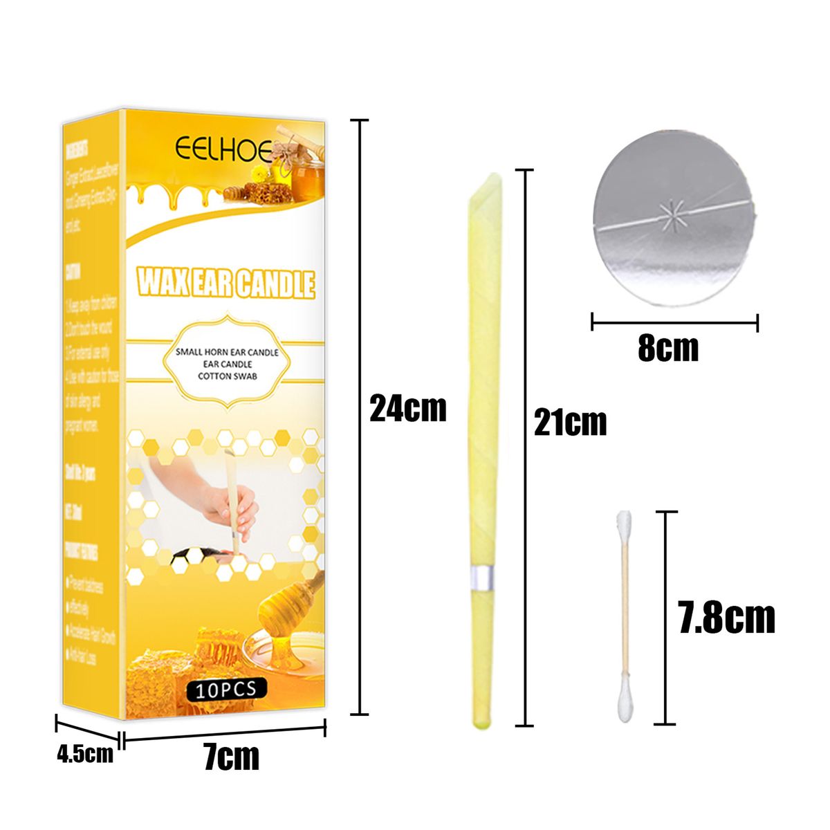 10Pcs/Set Wax Ear Candles Small Horn Ear Candle