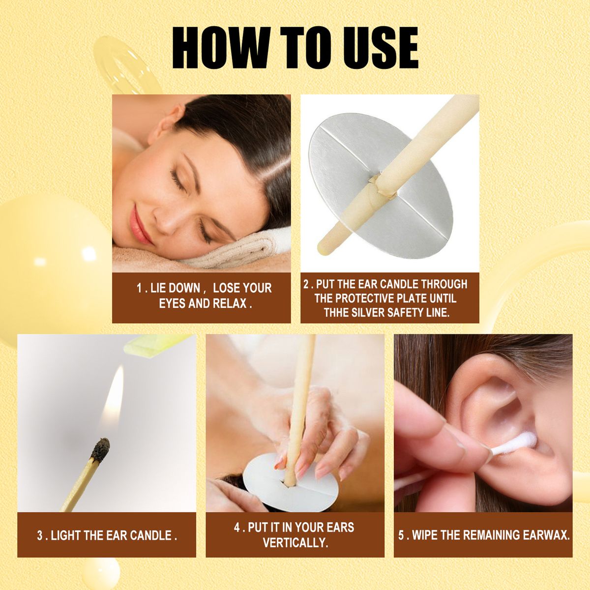 10Pcs/Set Wax Ear Candles Small Horn Ear Candle