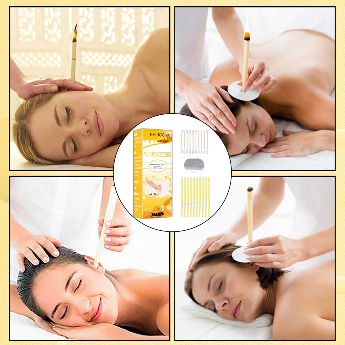 10Pcs/Set Wax Ear Candles Small Horn Ear Candle