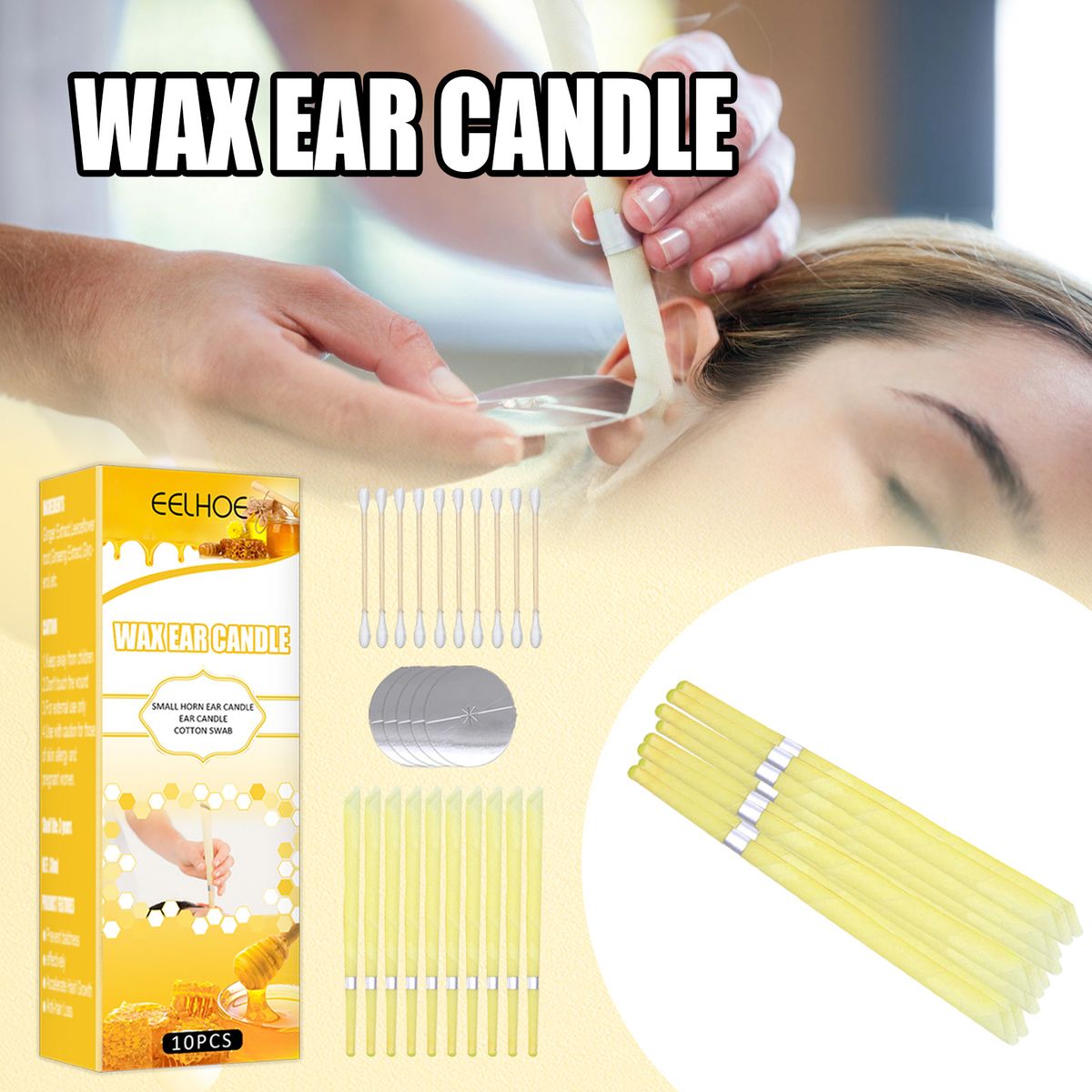 10Pcs/Set Wax Ear Candles Small Horn Ear Candle