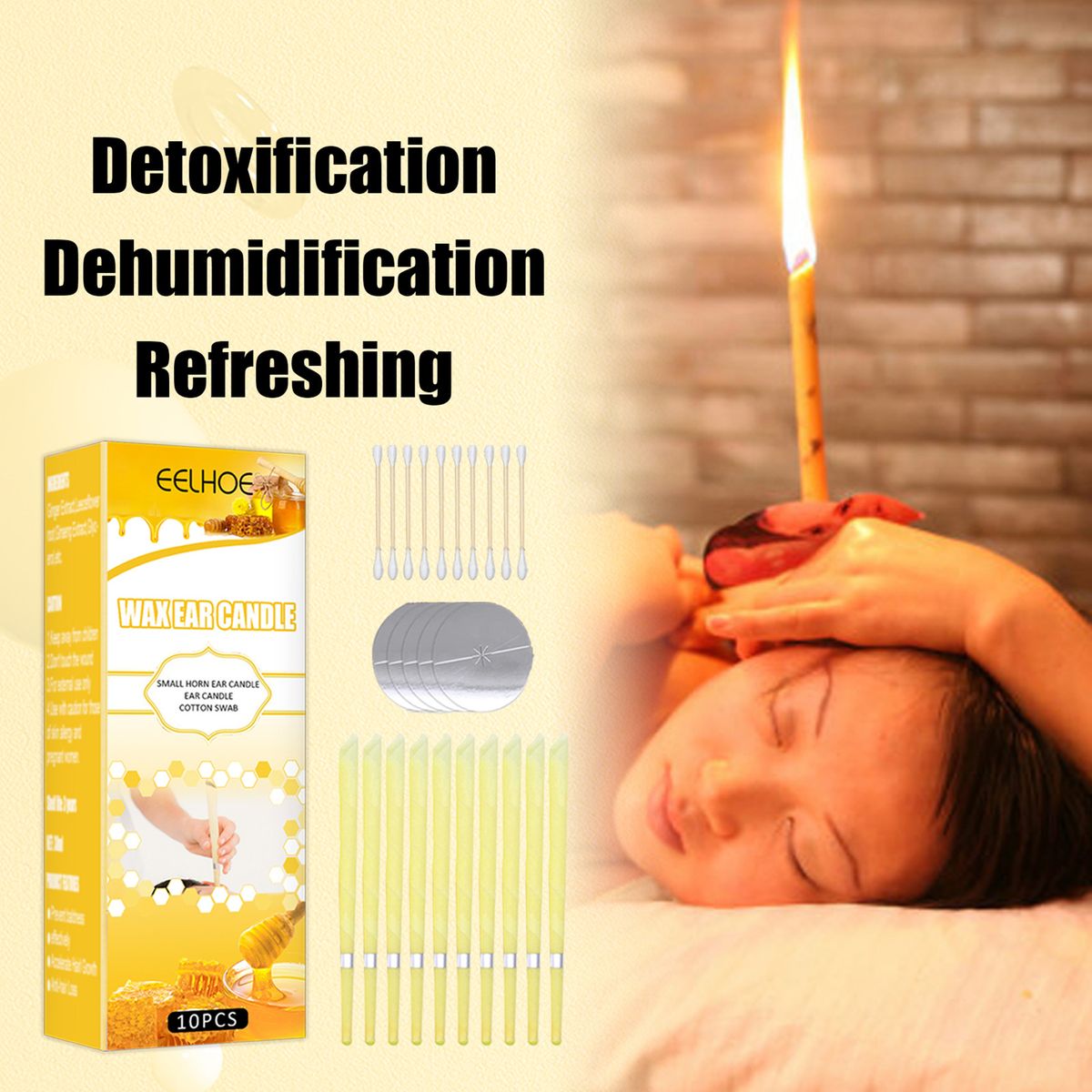 10Pcs/Set Wax Ear Candles Small Horn Ear Candle