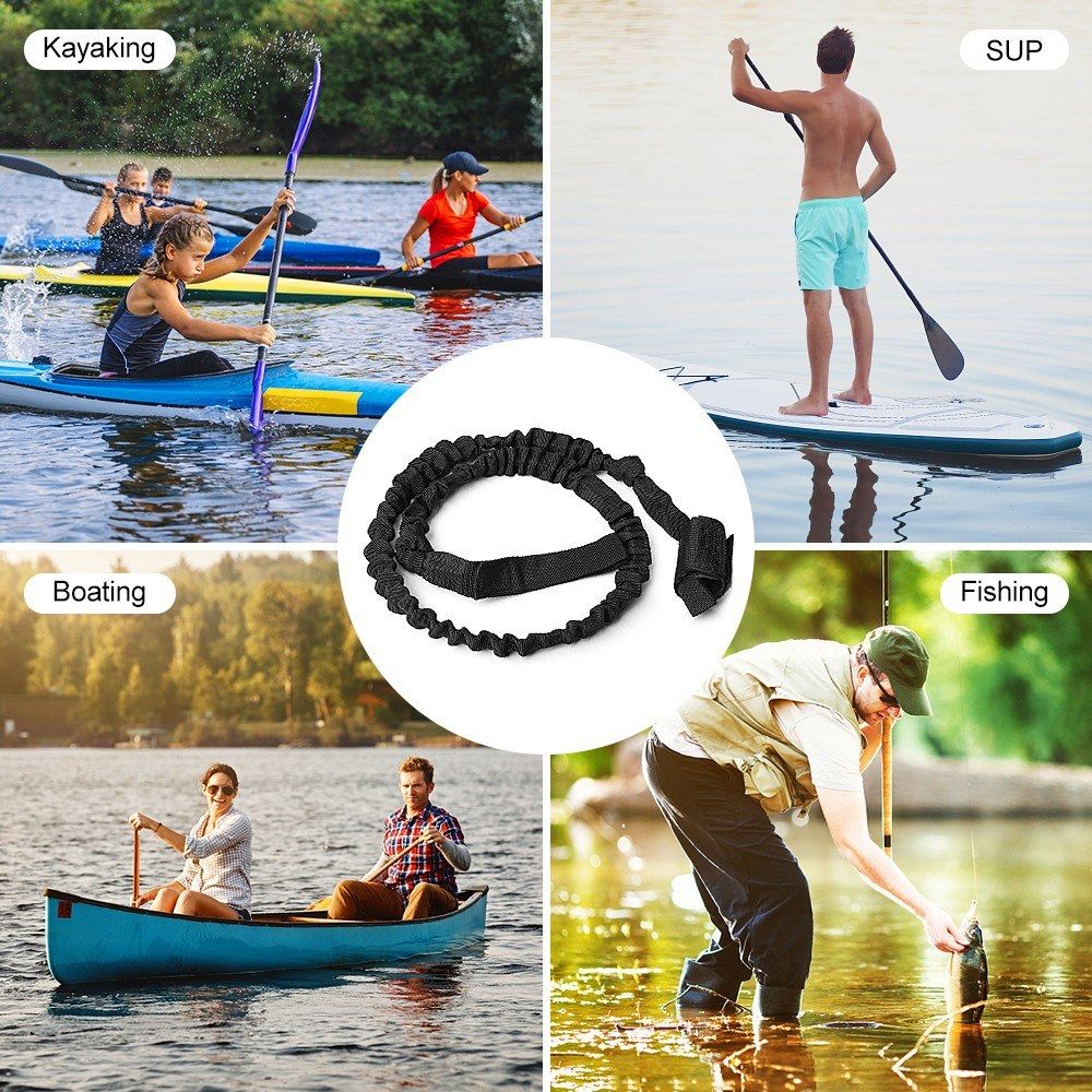 Kayak Paddle Leash Elastic Safety Paddle And Rod Leash For