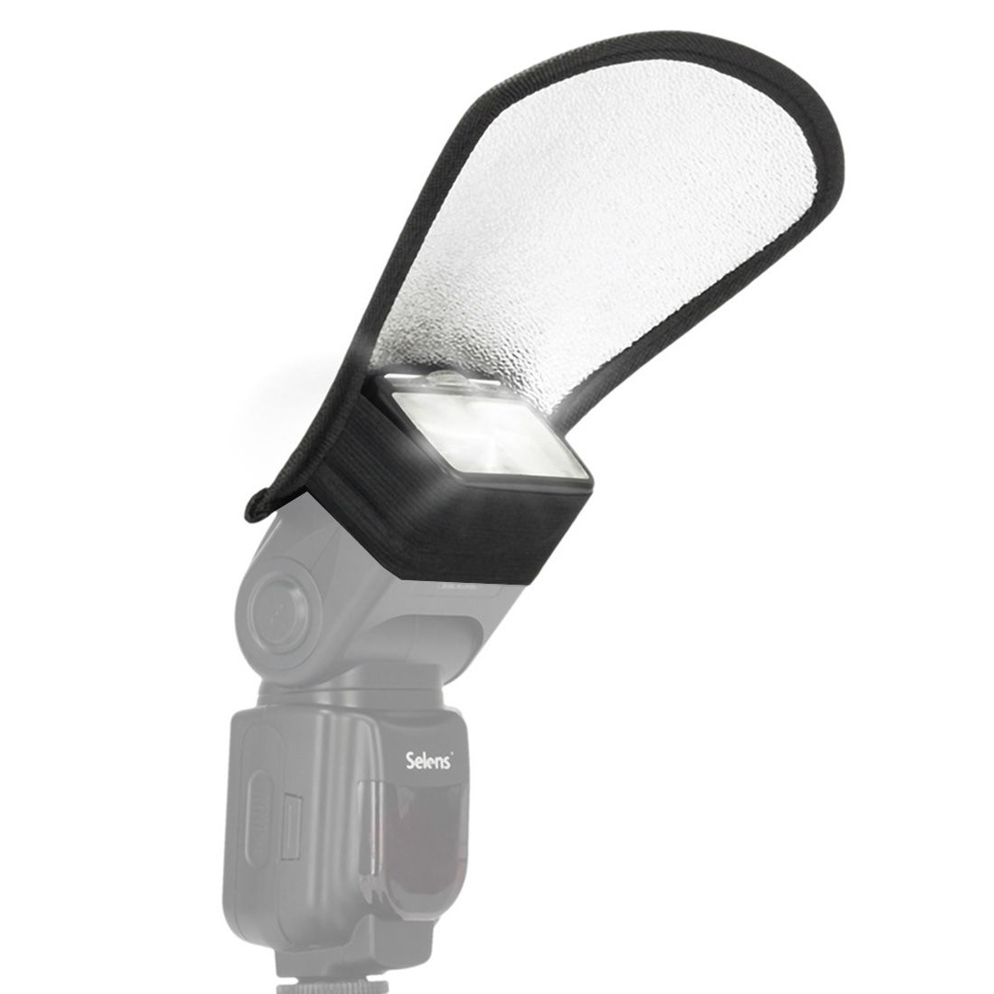 2 In 1 (Silver / White) Fan-shaped Folding Reflector Board, Size: 20.0 X 18.5 X 10.5 Cm