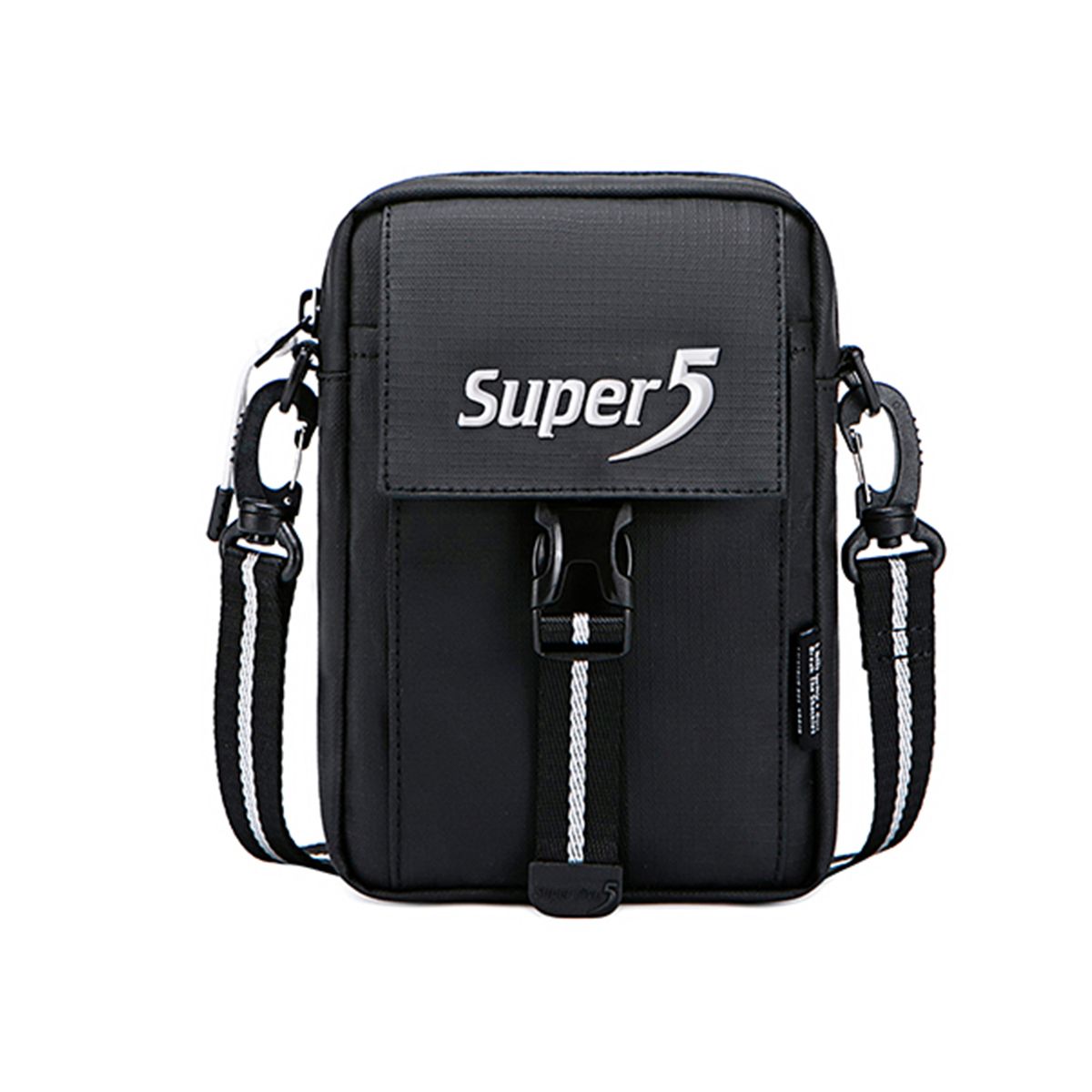 Women Men Mini Crossbody Bag With Pocket Letter Stripe