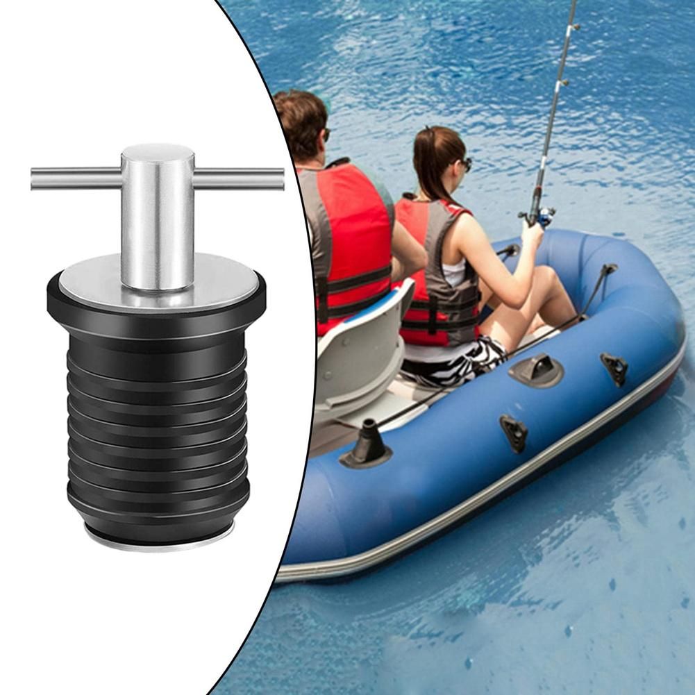 Marine Boat Drain Plug T-Handle Screw Adjustable, Silver 19MM
