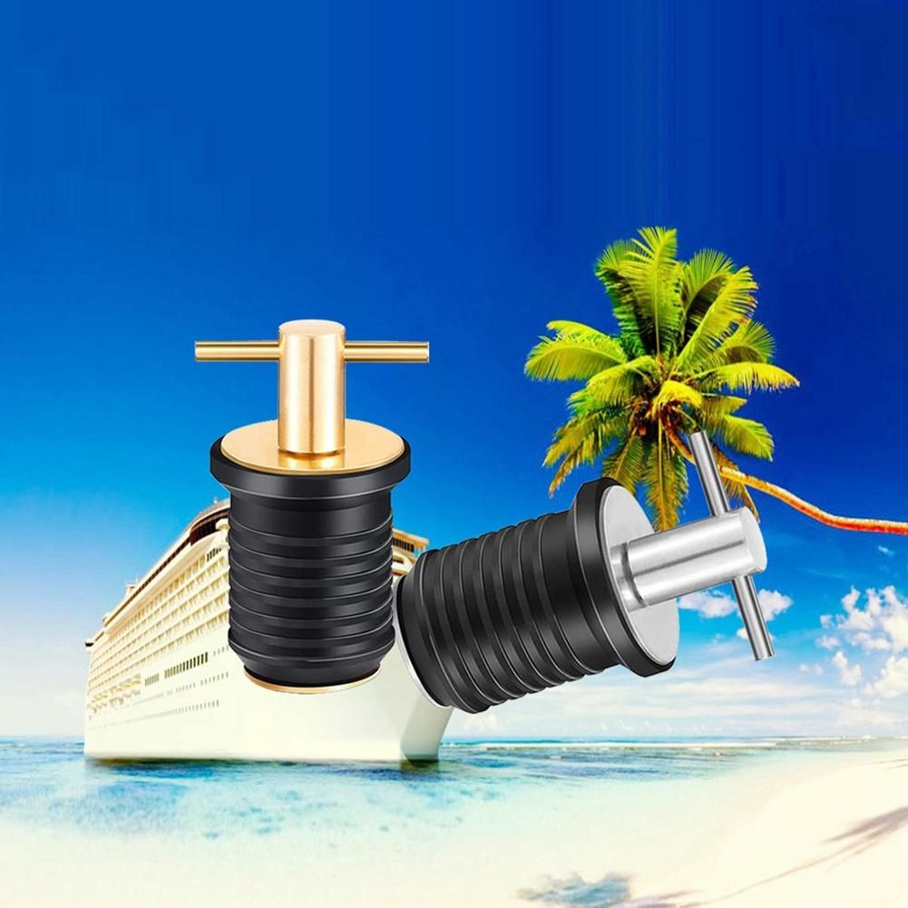 Marine Boat Drain Plug T-Handle Screw Adjustable, Silver 19MM