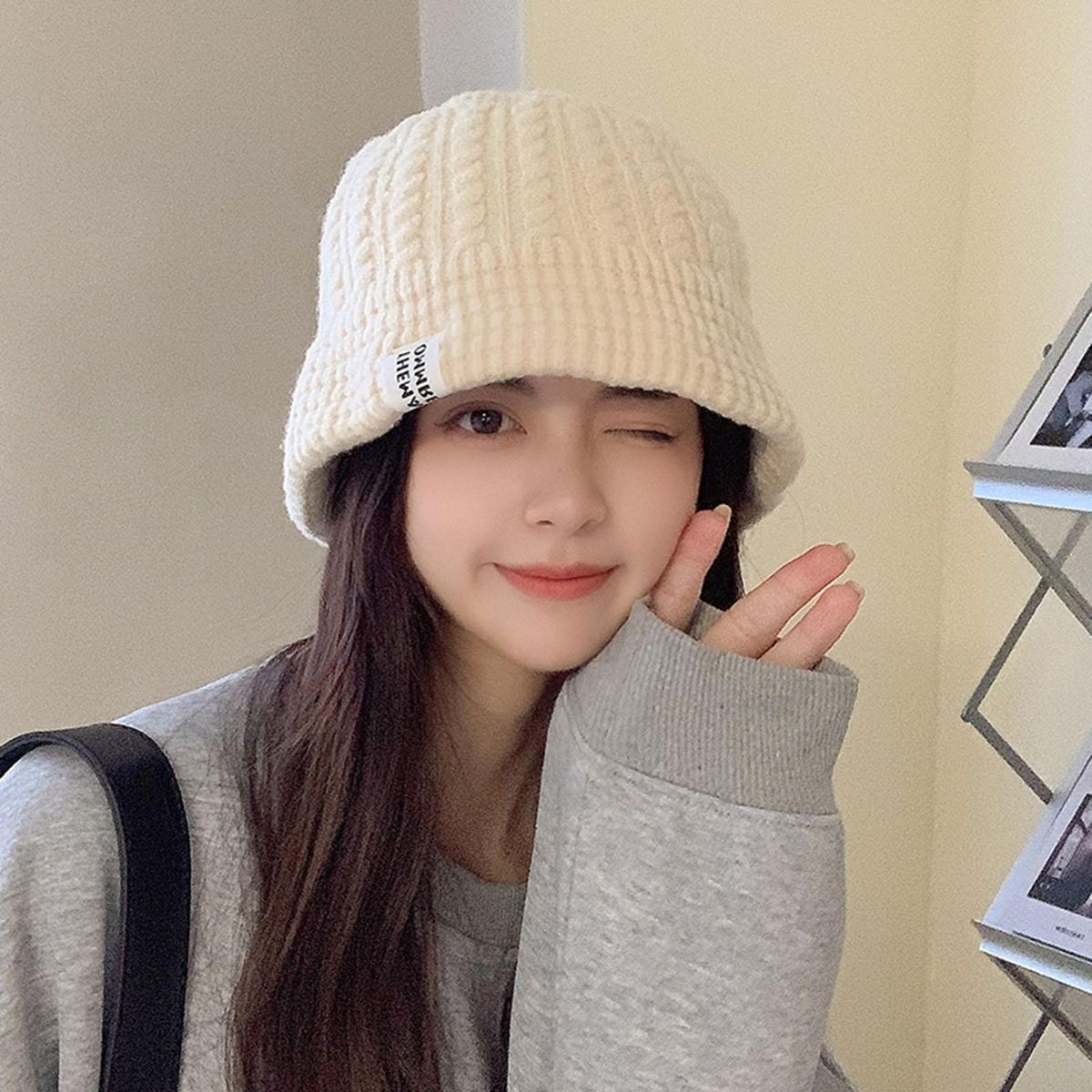 Unisex Cap Windproof Ear Protection Cap Beige