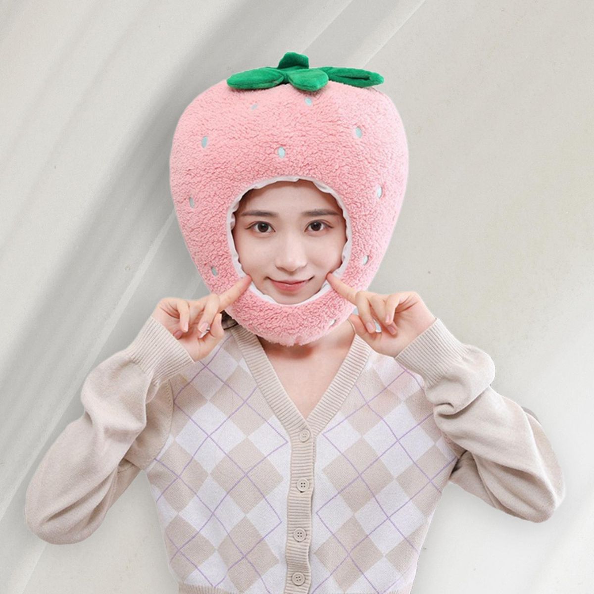 Strawberry Headgear Cartoon Headdress Halloween Party Decoration Pink