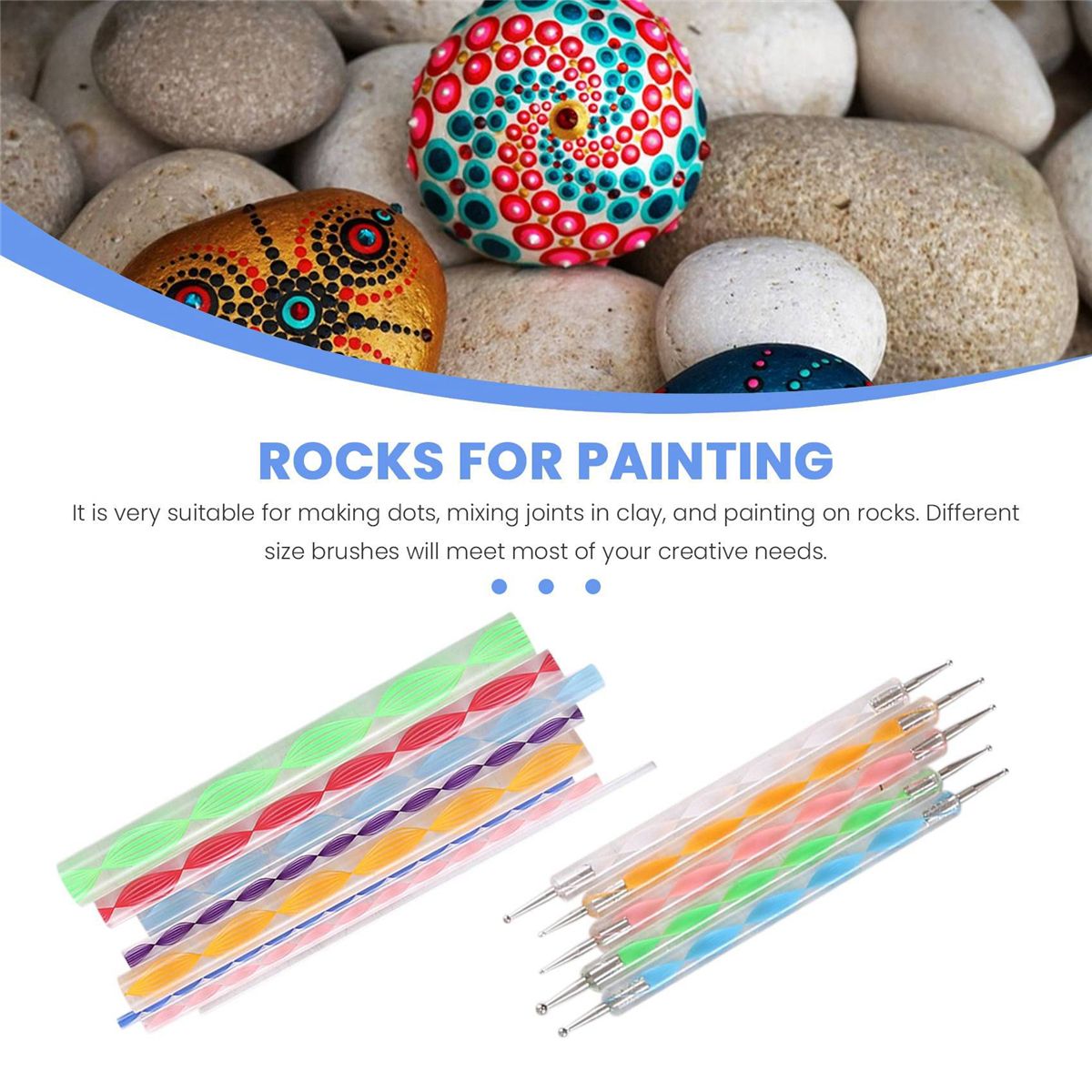 Mandala Dotting Stencil Tools Rock Painting Kit Ball Stylus Dotting Tools Include Stencil Paint Tray 17 Pack