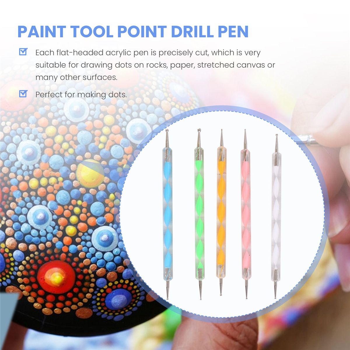 Mandala Dotting Stencil Tools Rock Painting Kit Ball Stylus Dotting Tools Include Stencil Paint Tray 17 Pack