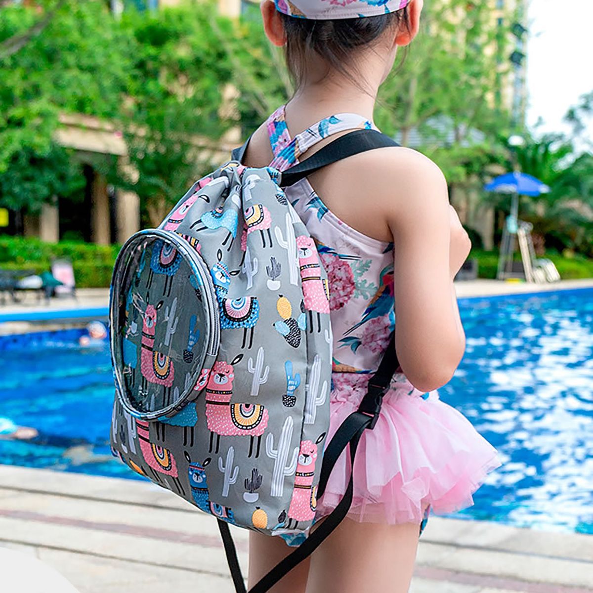 Children Swimming Bag Kids Water Sports Shoulder Bag Backpack Grey