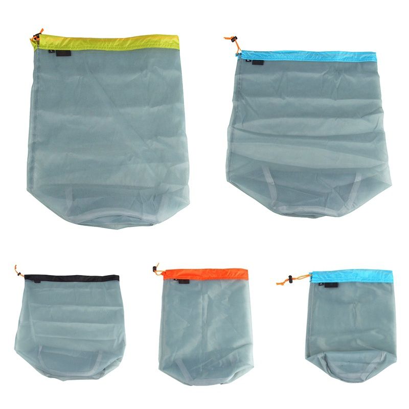 Ultralight Drawstring Mesh Stuff Sack Storage Bag Laundry
