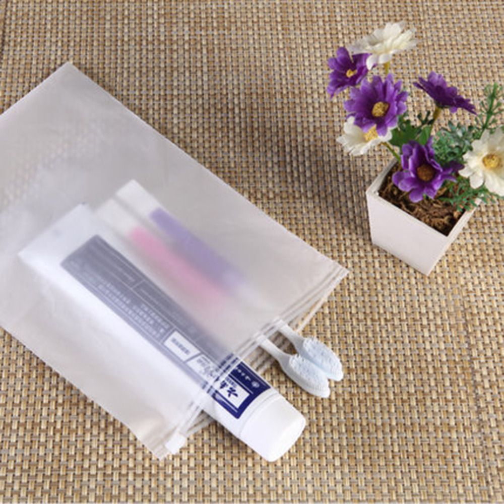 2pcs Matte Frosted Travel Pouch Sealed Waterproof Ziplock