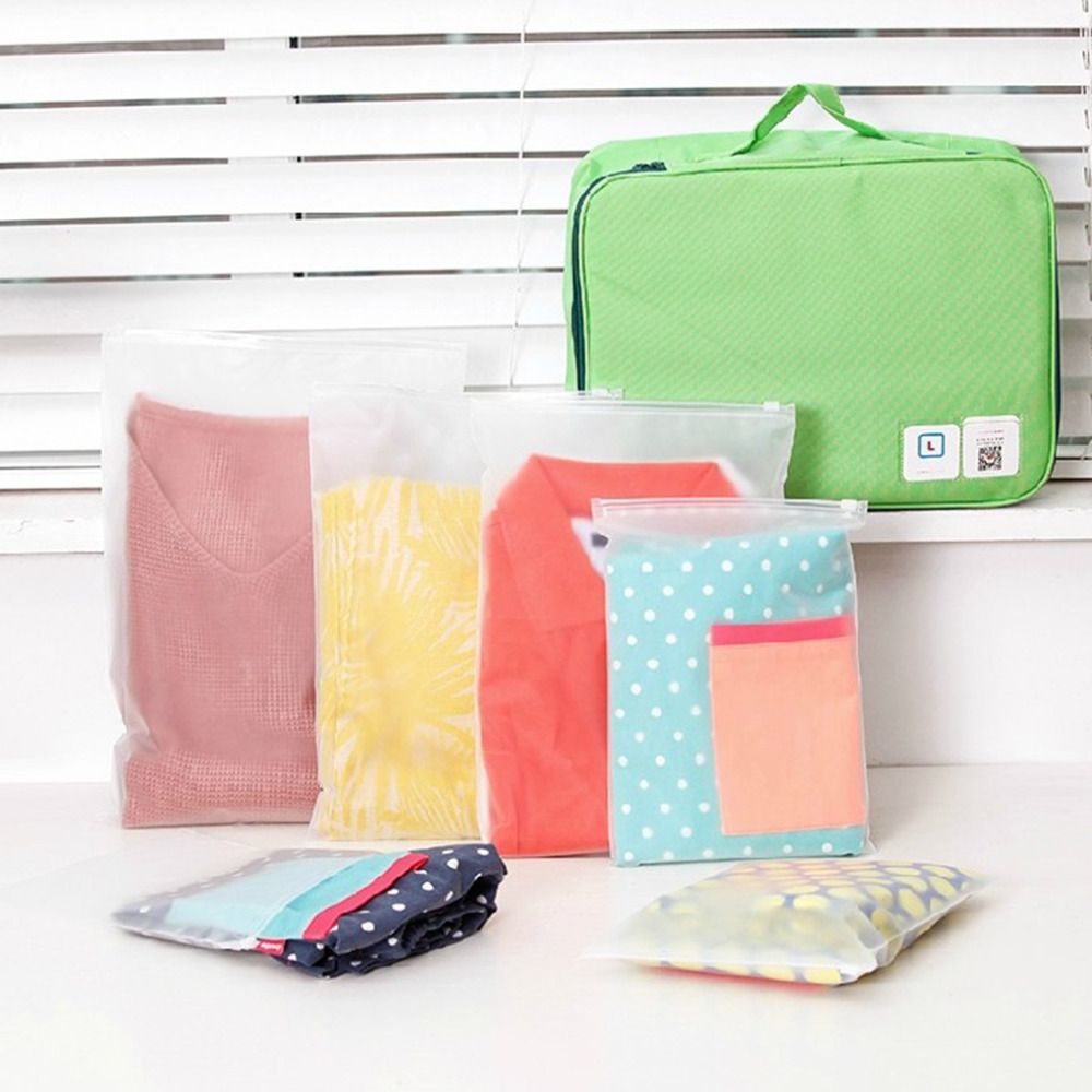2pcs Matte Frosted Travel Pouch Sealed Waterproof Ziplock
