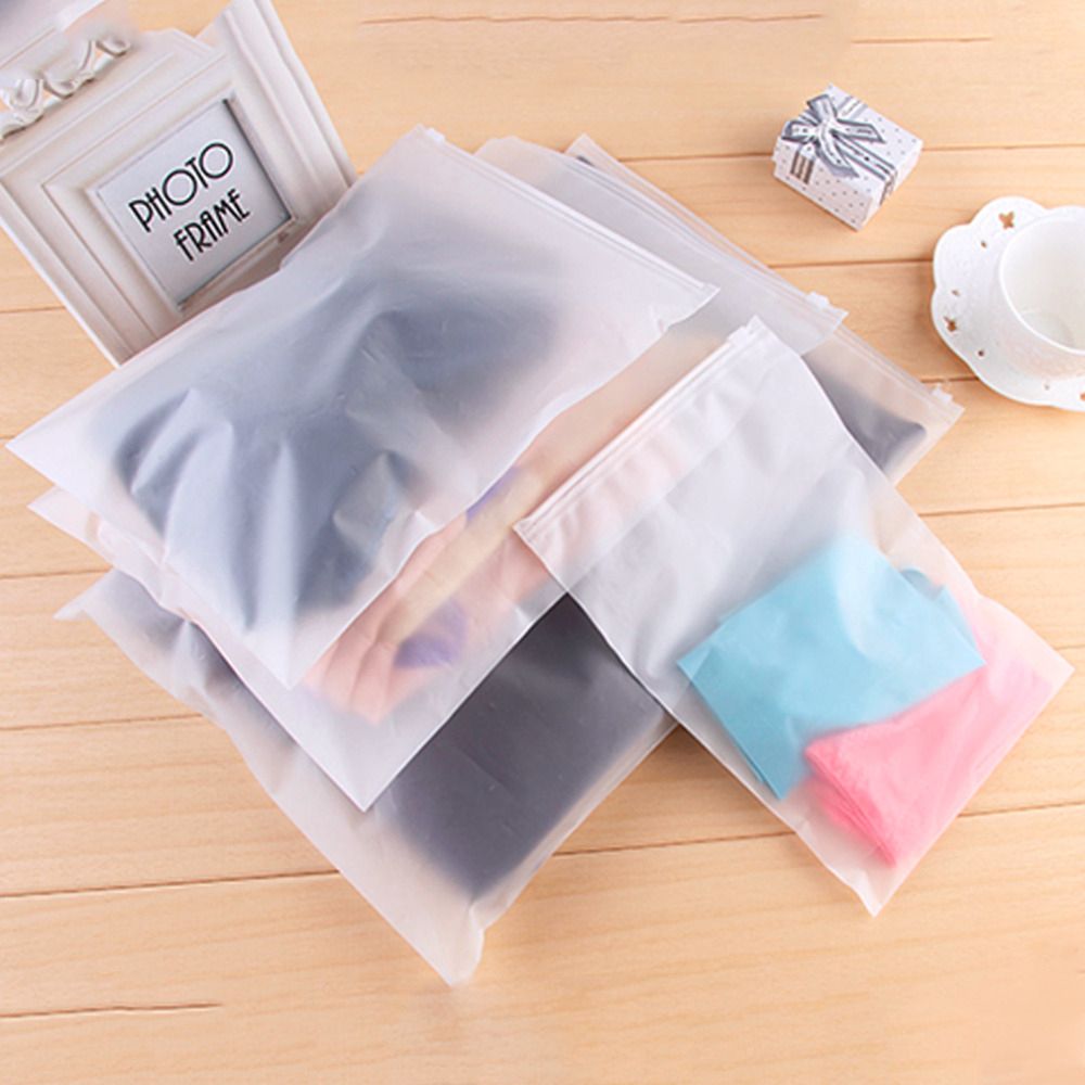 2pcs Matte Frosted Travel Pouch Sealed Waterproof Ziplock