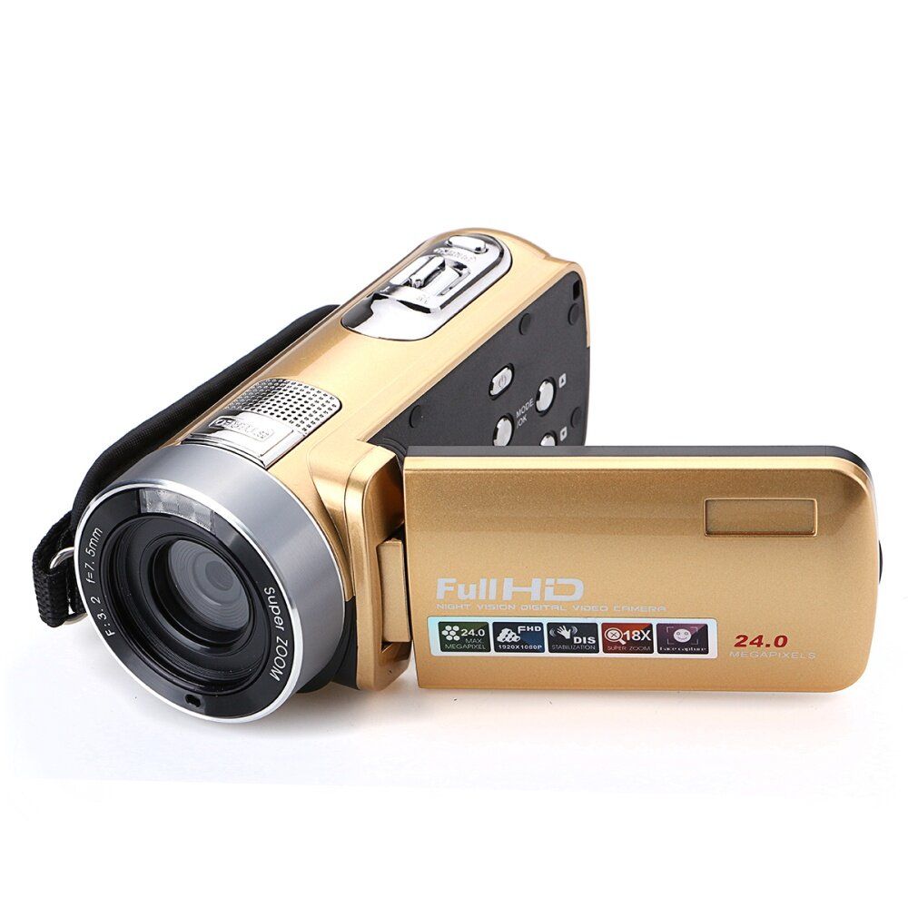 24MP HD 1080P 18X 3.0" Digital DV Camcorder Video Recorder Camera Infrared Night Gold
