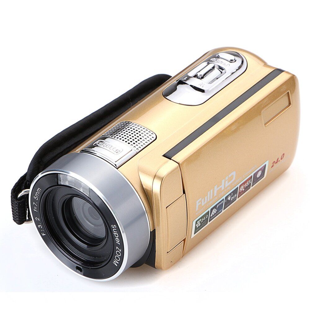 24MP HD 1080P 18X 3.0" Digital DV Camcorder Video Recorder Camera Infrared Night Gold