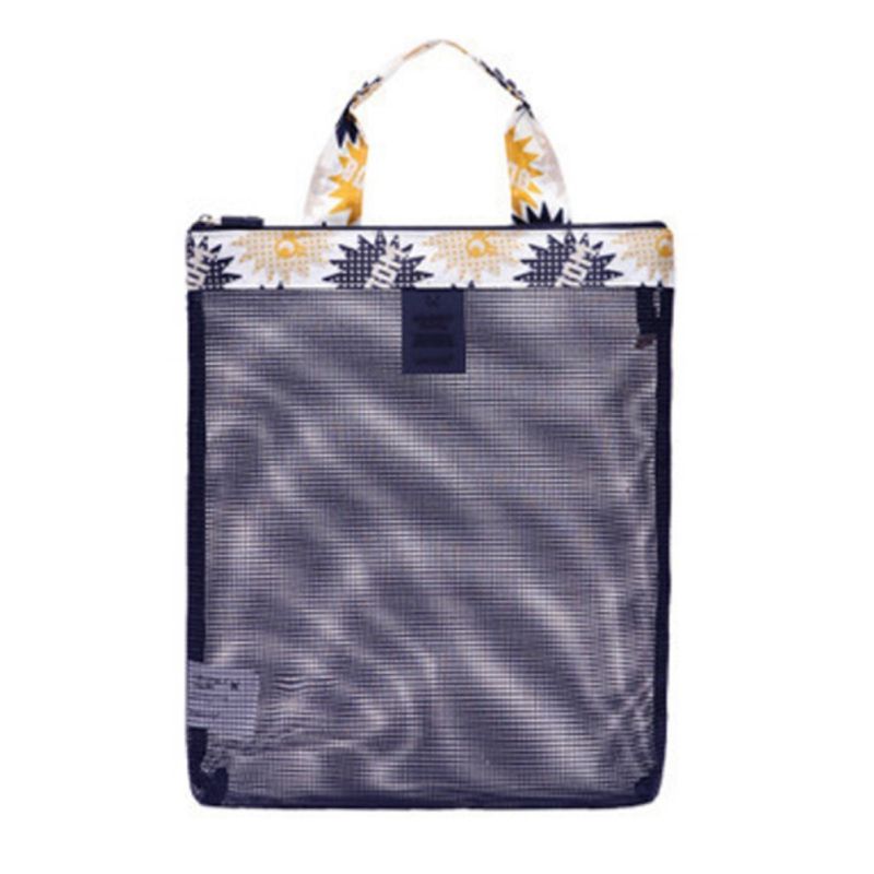 Women Mesh Beach Bag Swimming Bolsa Praia Cosmetic Pouch Na