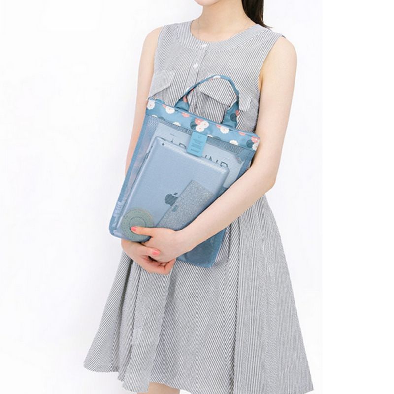 Women Mesh Beach Bag Swimming Bolsa Praia Cosmetic Pouch Na