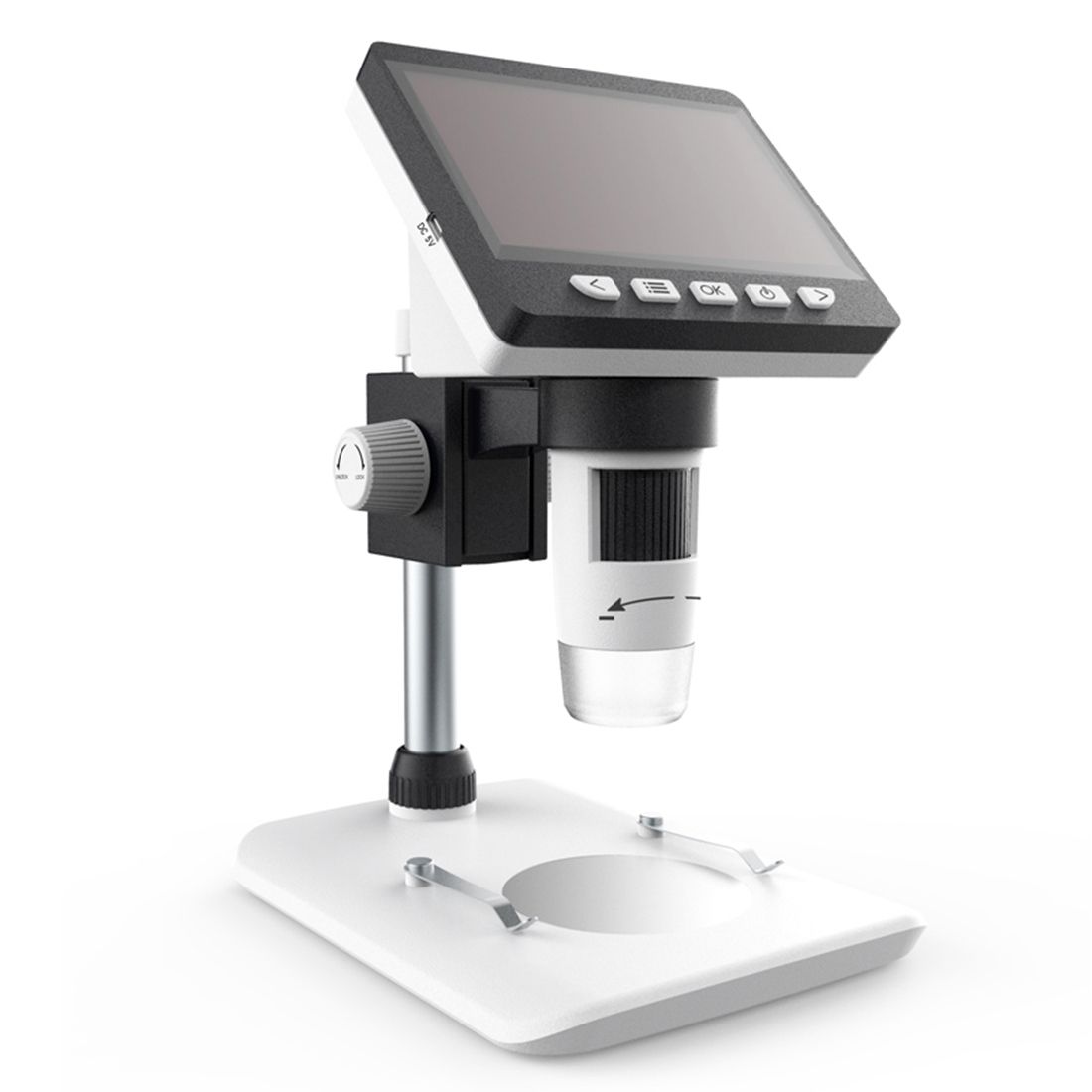 50X-1000X 1080P Portable Electronic Digital Desktop Microscope With LED Light, Support Micro SD Card (32GB Max) (White)
