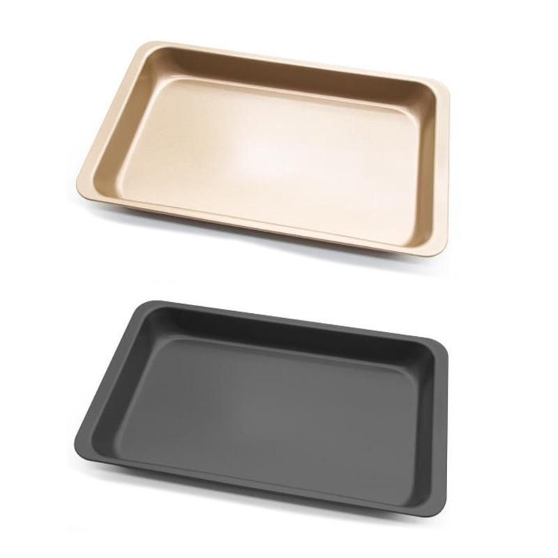 2Pcs 11 Inch Rectangle Carbon Steel Tray Cake Mold Bakeware