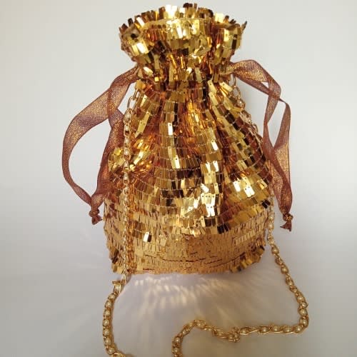 Gold Drawstring Purse