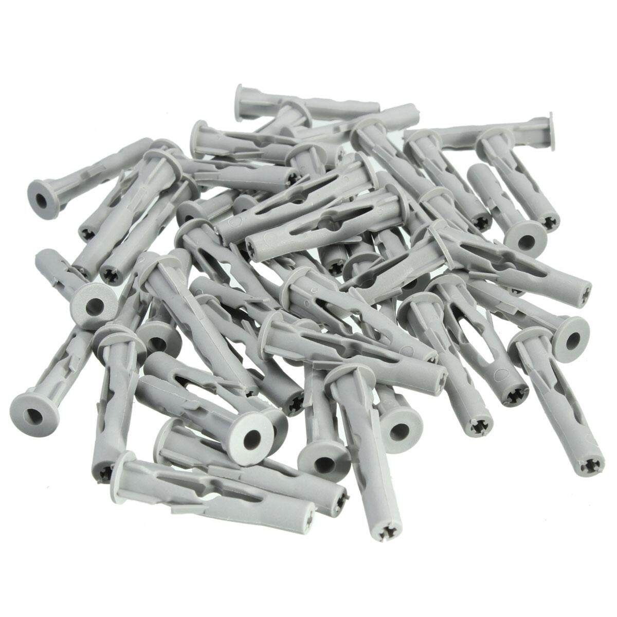 100Pcs Nylon Plasterboard Drywall Wall Plug For Window Door Frame Concrete M6x35