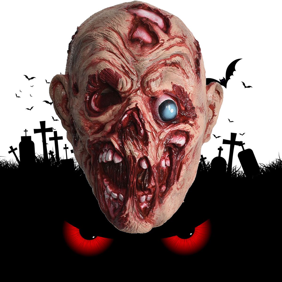 Halloween Bloody Zombie Cover Melting Face Cover Adult Latex Costume Halloween Scary Party Decorations