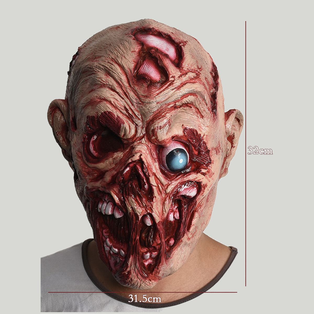 Halloween Bloody Zombie Cover Melting Face Cover Adult Latex Costume Halloween Scary Party Decorations