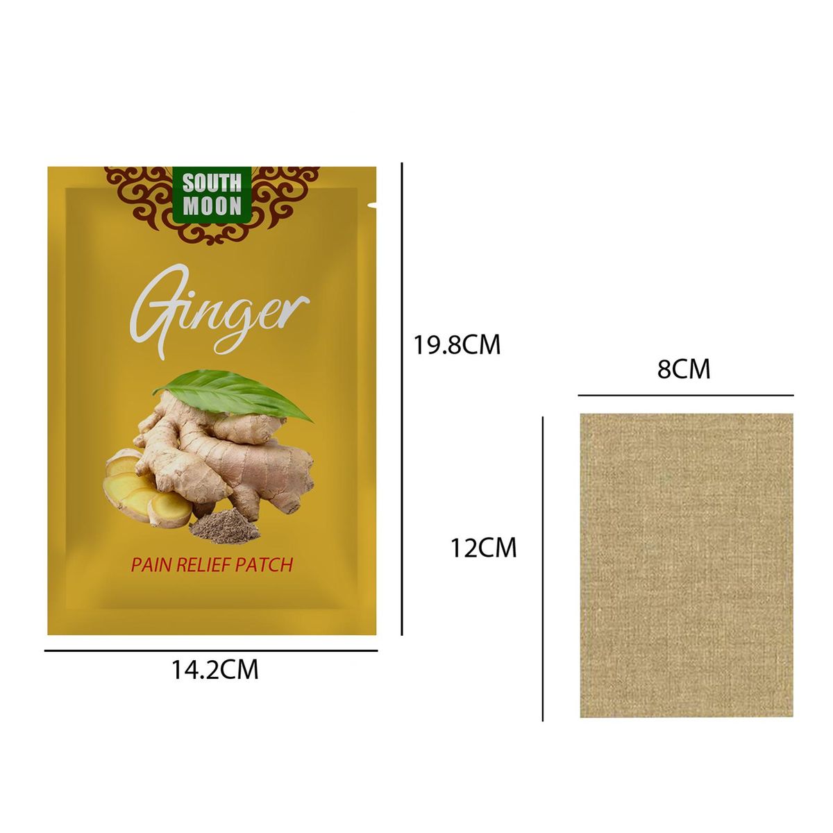 SOUTH MOON 10Pcs Lymphatic Healing Ginger Patch Warming Pain Relief Patches Remove Toxin Promote Blood Circulation