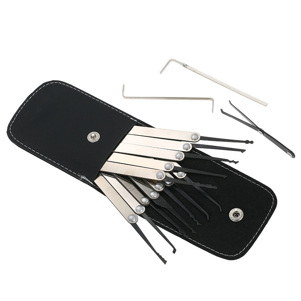 15pcs Lock Picking Set Kit Tool With Transparent Practice-