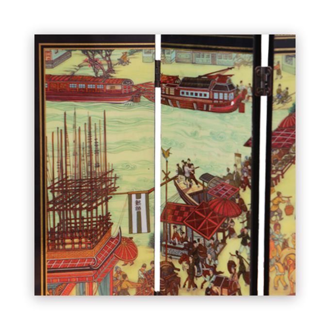 Chinese Classical Screen Decoration, River On The Qingming Festival, Chinese Folk Crafts, One Of China's Intangible Cultural Heritage, Suitable For Office Or Home Decoration, Gift Giving