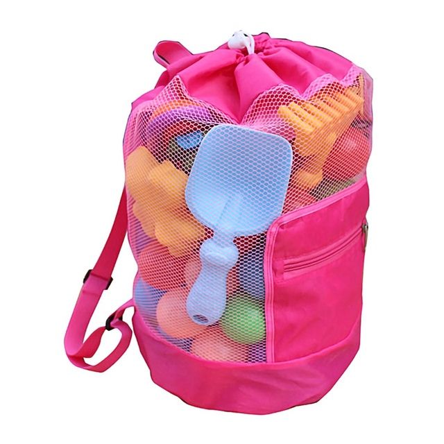 Portable Kids Mesh Bags Children's Backpack Beach Bag Shell
