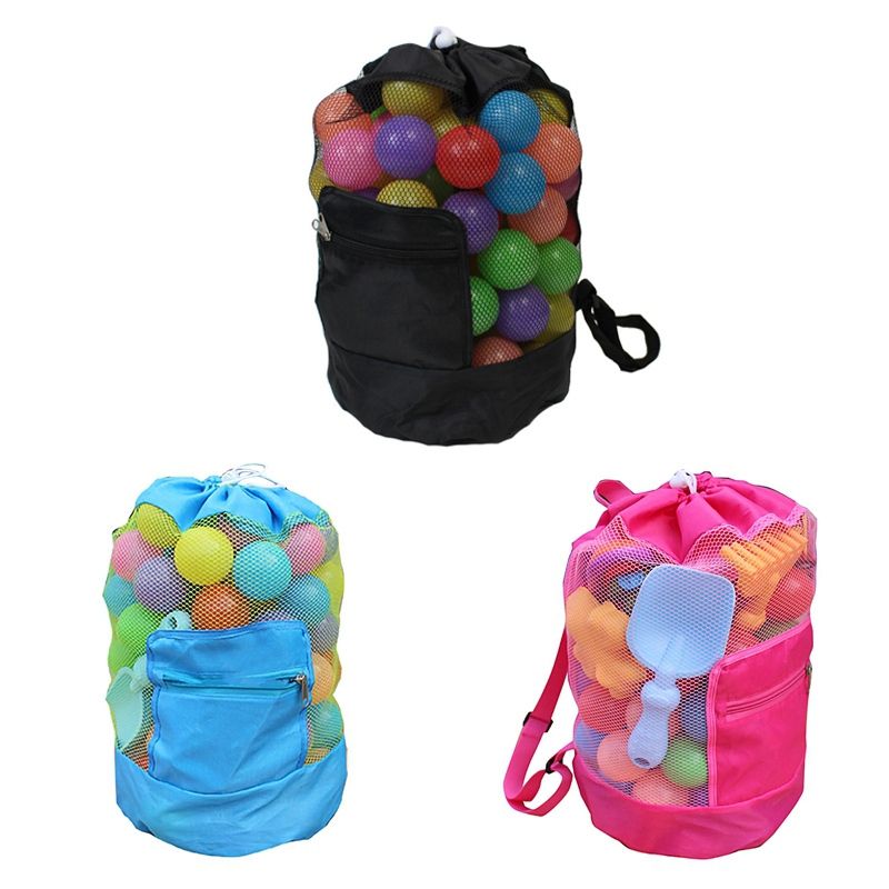 Portable Kids Mesh Bags Children's Backpack Beach Bag Shell