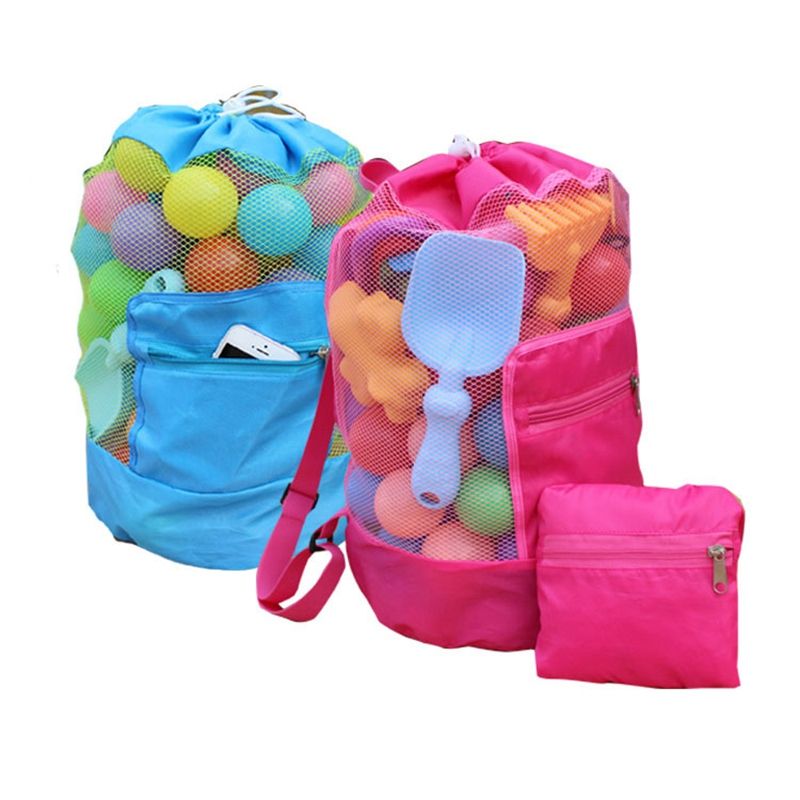 Portable Kids Mesh Bags Children's Backpack Beach Bag Shell