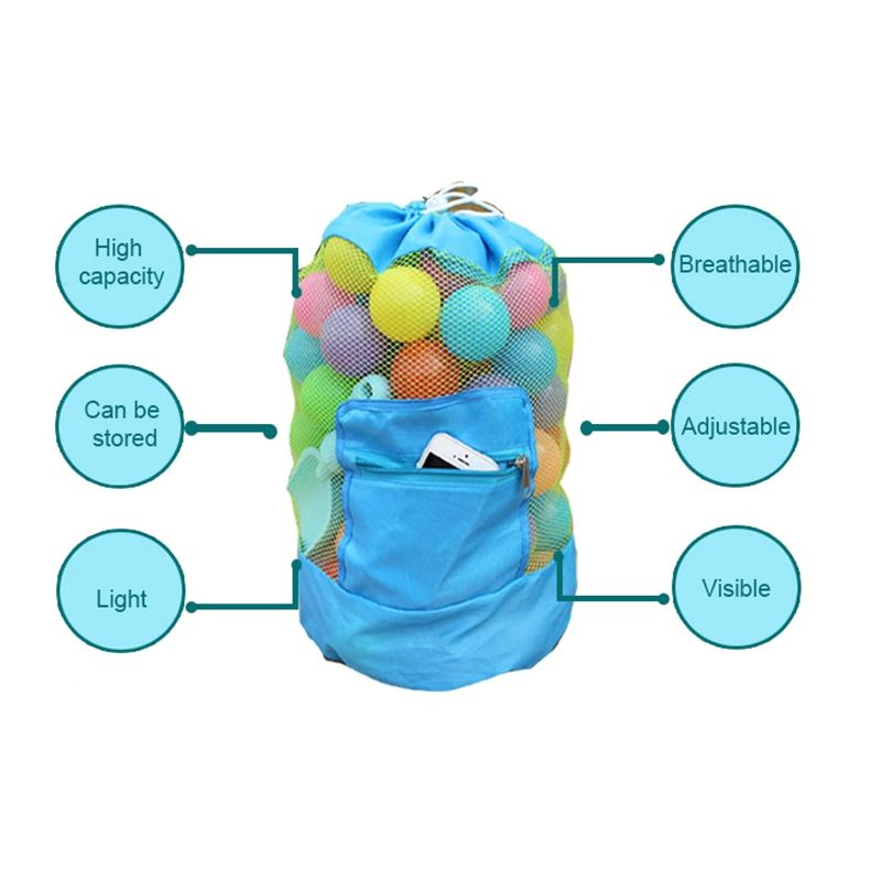 Portable Kids Mesh Bags Children's Backpack Beach Bag Shell