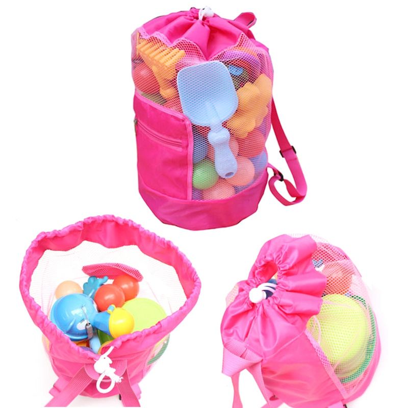 Portable Kids Mesh Bags Children's Backpack Beach Bag Shell