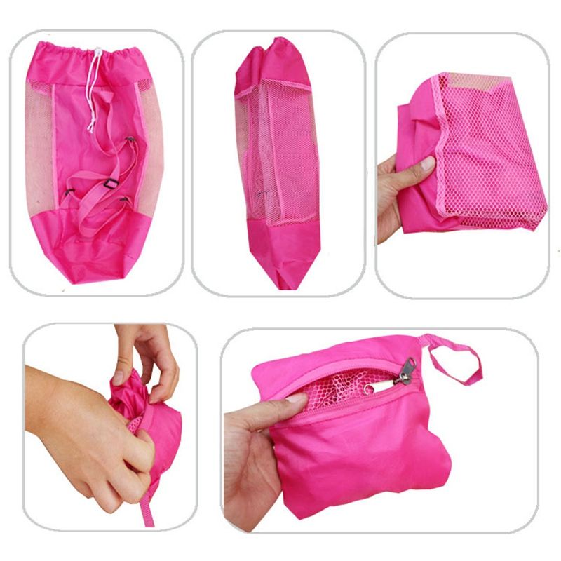 Portable Kids Mesh Bags Children's Backpack Beach Bag Shell