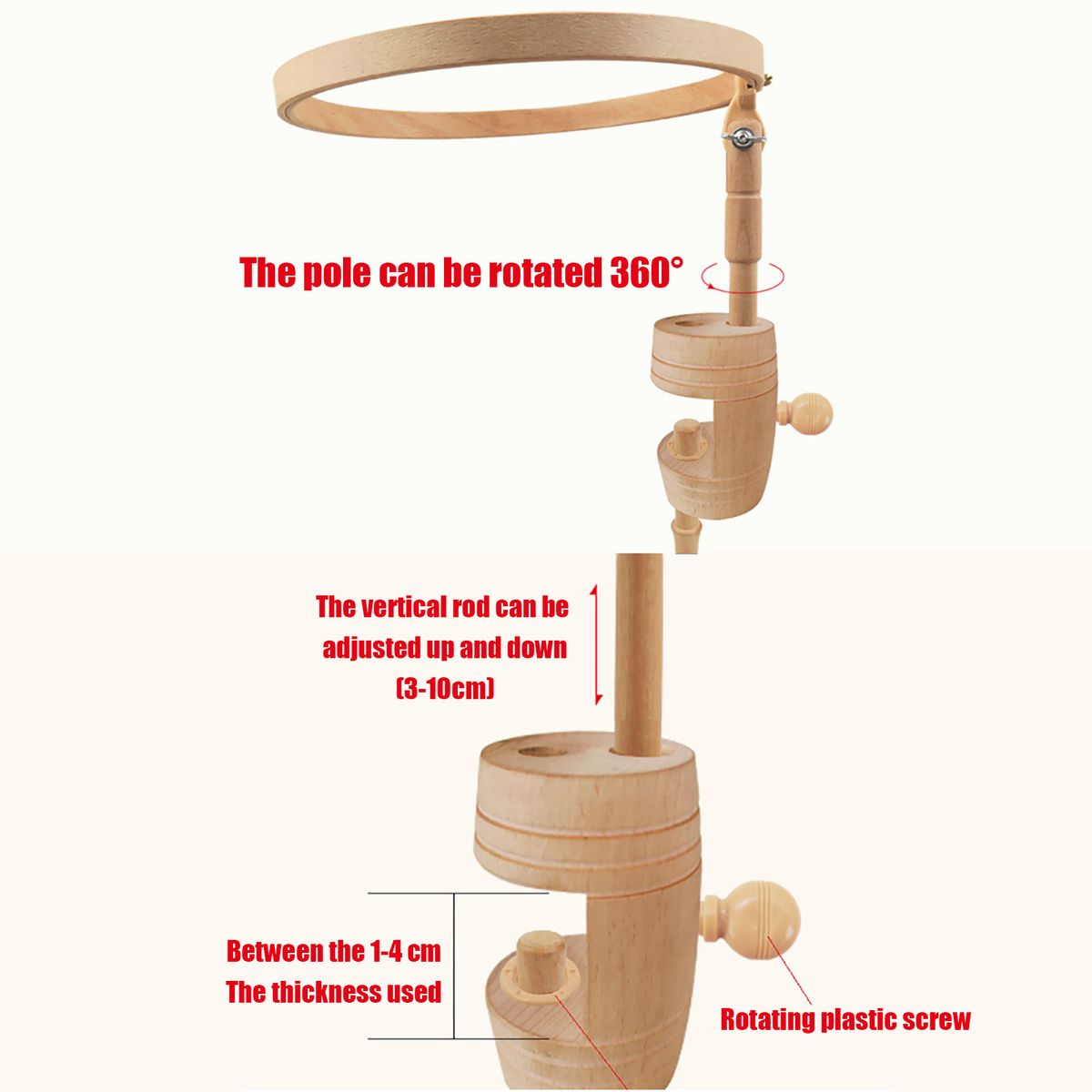 Embroidery Hoop Stand Adjustable Table Clamp Cross Stitch Holder Hands Free Stitching Seat Frame For Needlework Sewing Projects