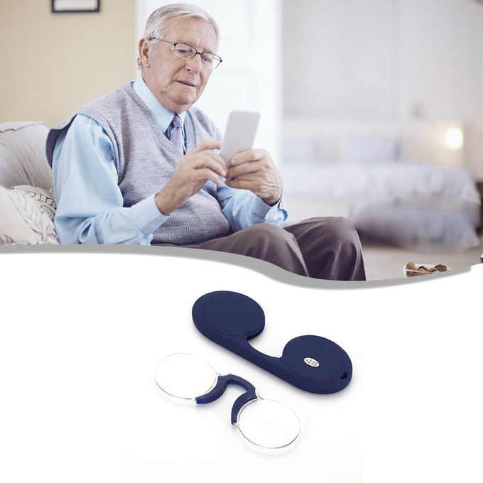 Frameless Presbyopia Gl Es Portable Soft Sili One Nose  Lip Presbyopia Gl Es  Lip Nose Reading Presbyopia Gl Es-Blue-200°