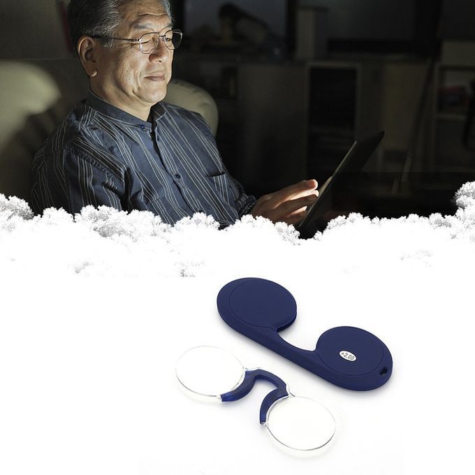 Frameless Presbyopia Gl Es Portable Soft Sili One Nose  Lip Presbyopia Gl Es  Lip Nose Reading Presbyopia Gl Es-Blue-200°
